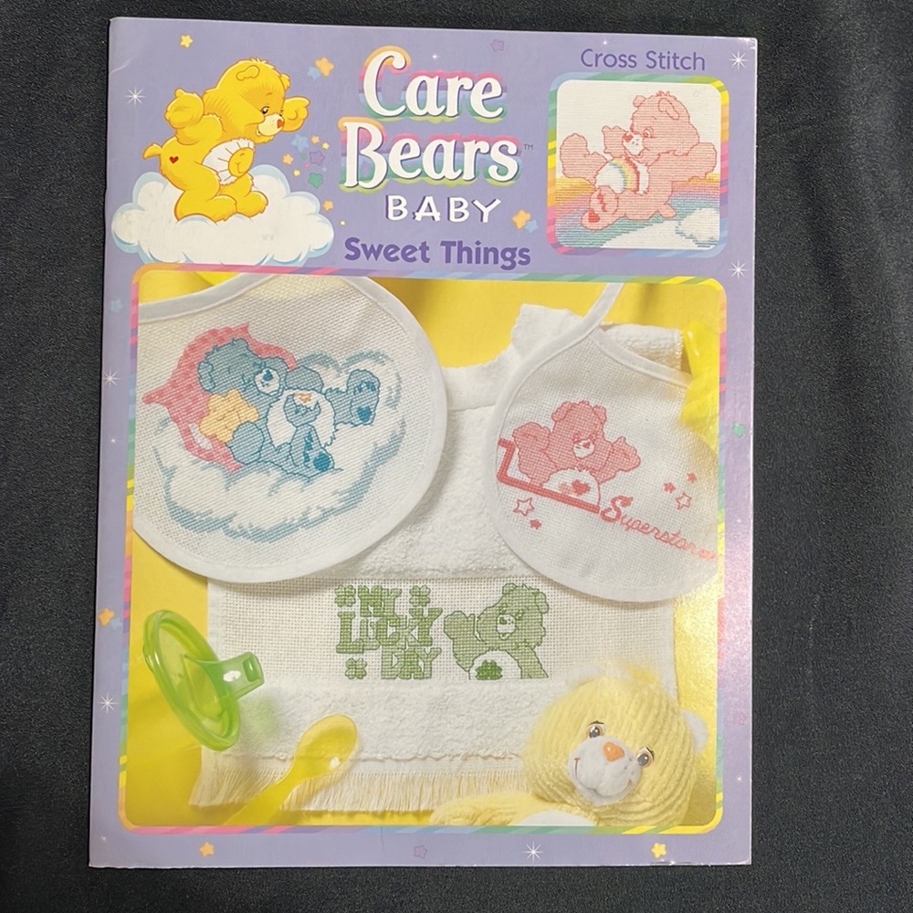 Vintage CARE BEARS Baby Sweet Things Cross Stitch Pattern Book~2005